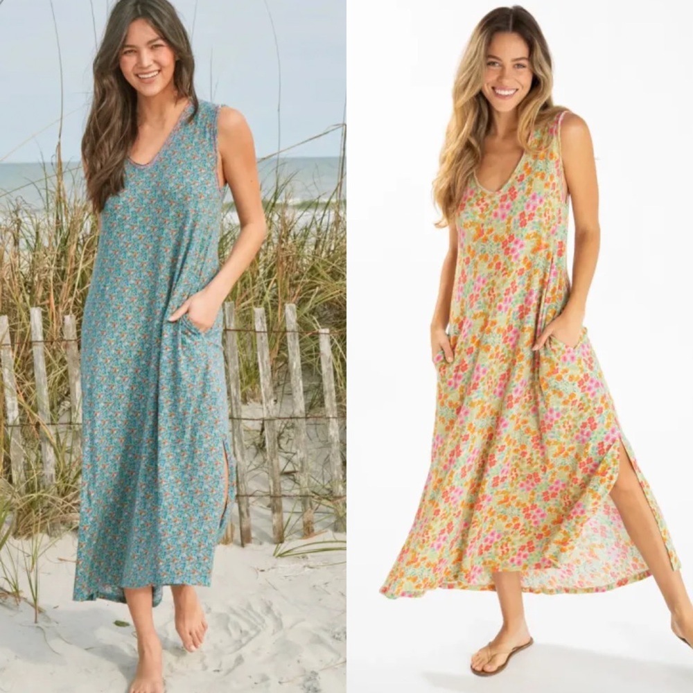 Natural Life Hangout Dress BUNDLE Sleeveless Midi Pockets Medium M